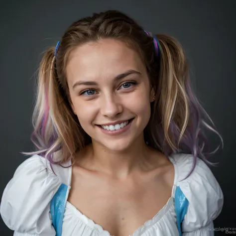 1 magnifique fille,  beau sourire , dents blanches, cheveux bruns, jeux vidéo, manette, angle, Éclairage Dramatique, Coloré, led lumiere, Profondeur