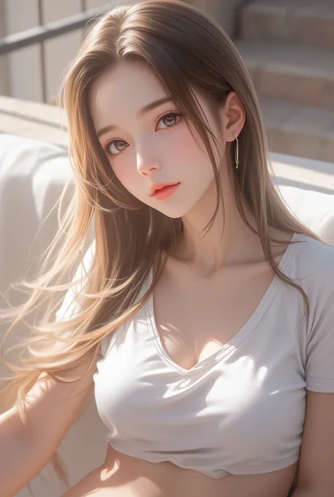 highest quality, highest resolution, Japanese woman, 18 years old, eternal beauty, eternal brilliance, pure body, Whitening skin, Glowing Beautiful Skin, fine face, high school uniform, 