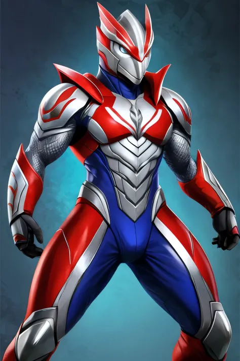 Ultraman with a dinosaur motif.
More stylish.
Body is silver.