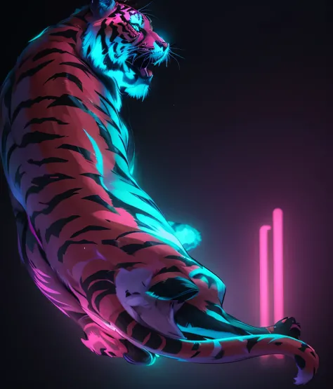 neon, tiger, glow