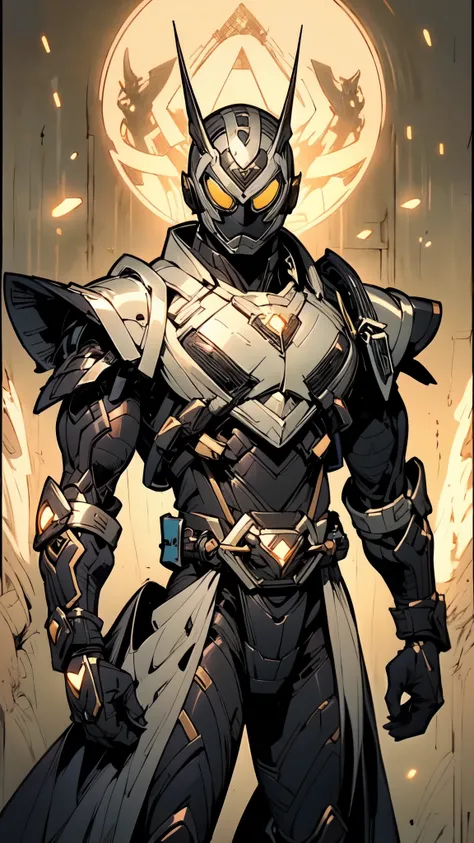 (masterpiece:1.5, best quality:1.5, extremely delicate:1.5), ((male:1.5)), a man wearing a full-face helmet, green eyes, fantasy-style high-tech biomimetic armored combat suit, (a composite layered chest armor), the design balances heavy with agility, full...