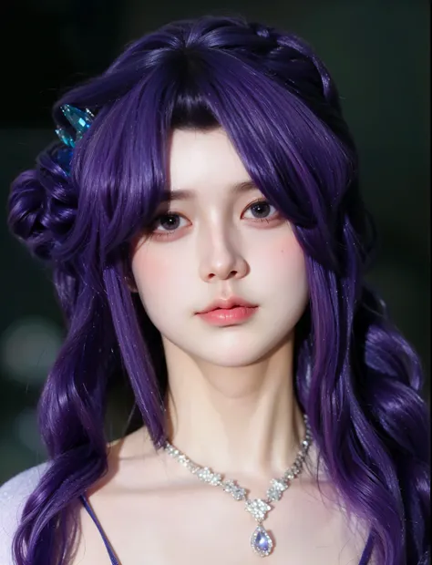 Game Art，CG Animation，  Best image quality  ，Maximum resolution，8K quality，(【Profile photo)，(portrait)，(Head close-up)，(Rule of Thirds)， Unreal Engine 5 Render  ，20-year-old girl，((Queen))，Very detailed eyes ，(   big breasts  )，Elegance and nobility， ray t...