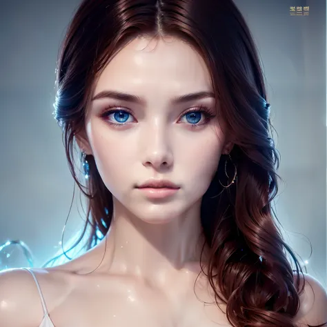 featuring confident and radiant women、generate ai art inspired by korean cosmetics advertising。displayed up to chest level、her p...