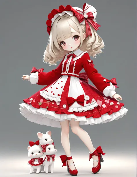 create cute s style chibi doll outfits with cute lolita theme., each piece is highly detailed and 8k resolution.. all dolls must...