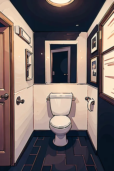 background for a visual novel , a bathroom where the toilet is mainly shown .