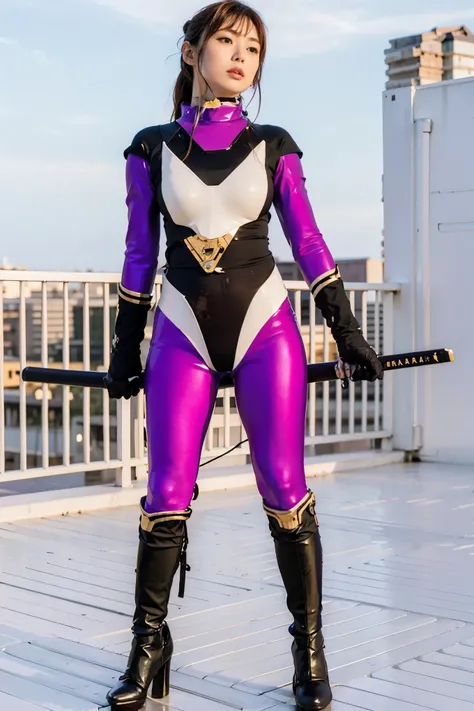 Earth Federation Pilot、 Pilot Suit 、 Japanese woman 、、whole body、latex、Gloss、