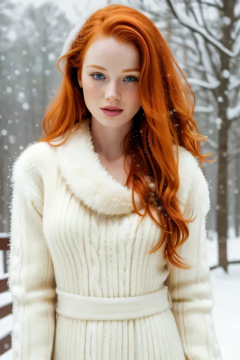 1girl in, age21, Madelaine Petsch, photo of perfect woman, 53", Solo, Aesthetic artwork, (irish  redhead, wavy ginger hair, shoulder length ginger hair:1.25), (some small freckles, pale skin, small breasts, B-cup, perky, hard nipples, runners body, very th...