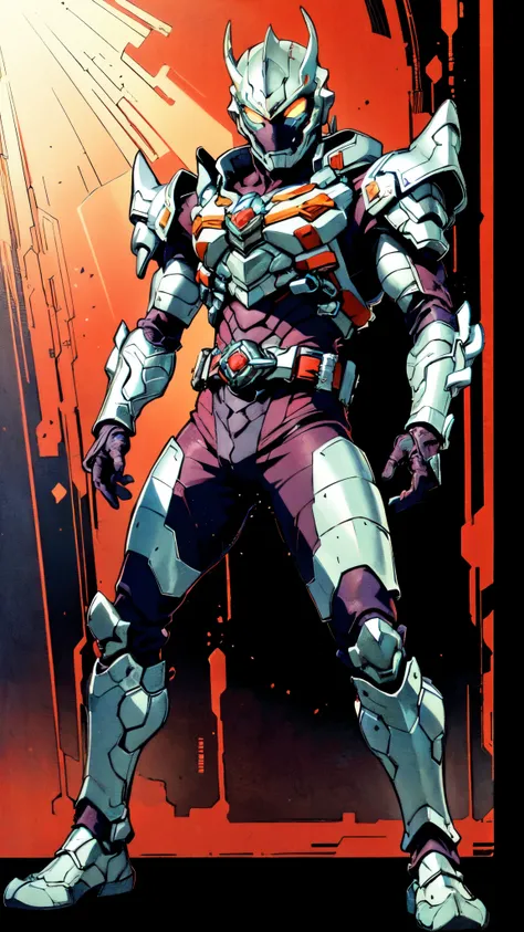 (masterpiece:1.5, best quality:1.5, extremely delicate:1.5), ((male:1.5)), a man wearing a full-face helmet, green eyes, fantasy-style high-tech biomimetic armored combat suit, (a composite layered chest armor), the design balances heavy with agility, full...