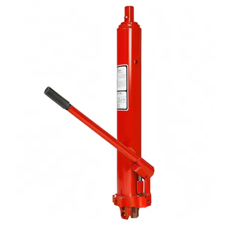 Close-up shot of a red hydraulic jack with handle, High-quality product images”, tool, 6 0 0 mm, 600mm , 8 0 0 t, 800T, 2 0 0 mm, 200mm, 200 mm, 400mm , , , High-resolution product photos， metallic finish 