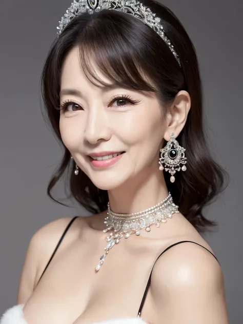 ７８ years old　Mom　MILF　Korean, Lady　large earring　Big choker　navel piercing decoration　A bracelet　realisitic　Gorgeous Madame Beautiful Mature Woman　sexy　Smile　Gentle woman navel piercing　４K　High quality　メガネ