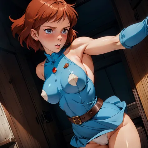 NSFW、(masterpiece、Best Quality、 Hi-Res、 animation screenshot、 anime color 、8k、 Extremely Precise Illustration )、 Nausicaa of the Valley of the Wind、 beautiful girls、 very cute、Baby Face、 full of compassion 、Affectionate look、Charming、(Nausicaa naked)、strip...