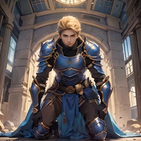 a woman in armor poses for a photo in a building, xqc, arsen lupin as a paladin, sigma from overwatch, beautiful androgynous prince, from overwatch, a human male paladin, male paladin, as overwatch character, picture of female paladin, ezreal (league of le...