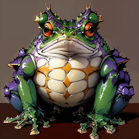 ((masterpiece, Best Quality, High Quality , 8k)),(sketch: 1.2)、 illustrator 、((Depiction of an amphibian ))(( cranwell horned frog ))