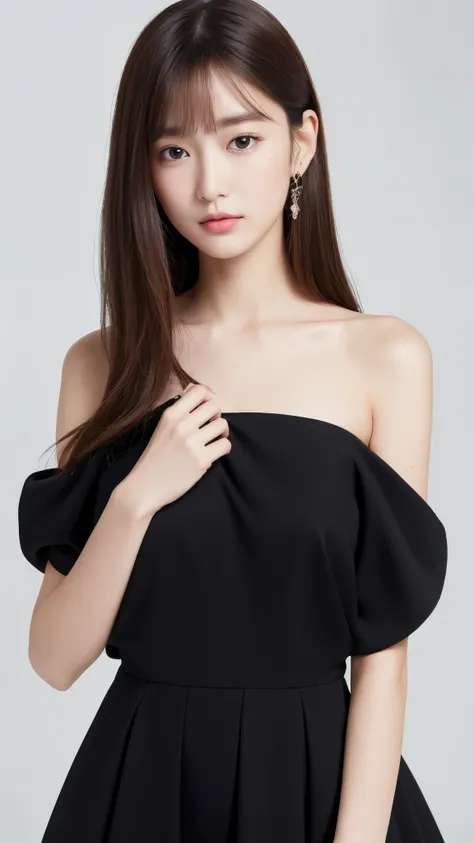 ((最 High Quality , 8k, masterpiece :1.3)), （（Super big breasts））,（ slender、 slender）, whole body、 light brown hair ,  dull bangs,  hair behind ears ,  hair hanging over shoulders, Long Hair, Ultra Fine Face, Thin face, Delicate lips,  beautiful eyes, Light...