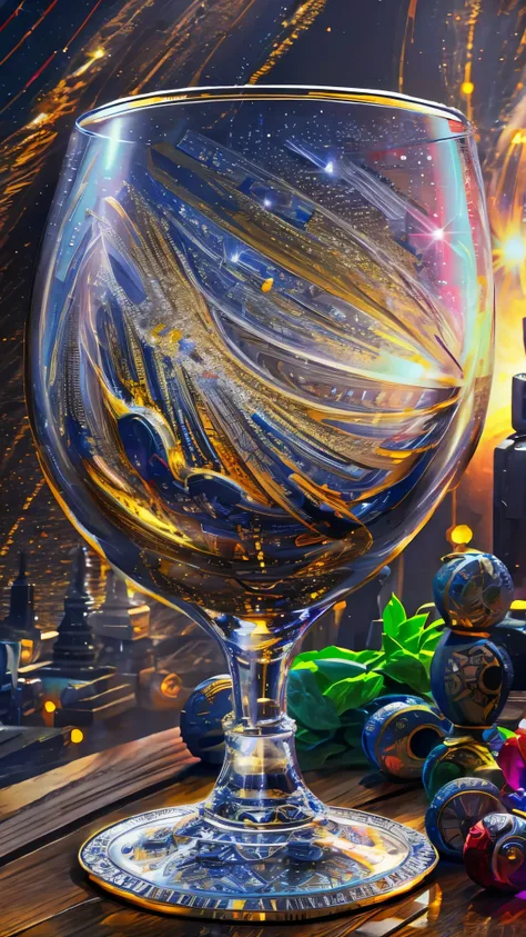 ((Best Quality)),( ultra high resolution),(Super detailed),( detailed description ),(( best CG )),(masterpiece), Highly Detailed Art ,( Art with Precise Details:1.5), Galaxy in a Wine Glass ,  Shake a Wine Glass 