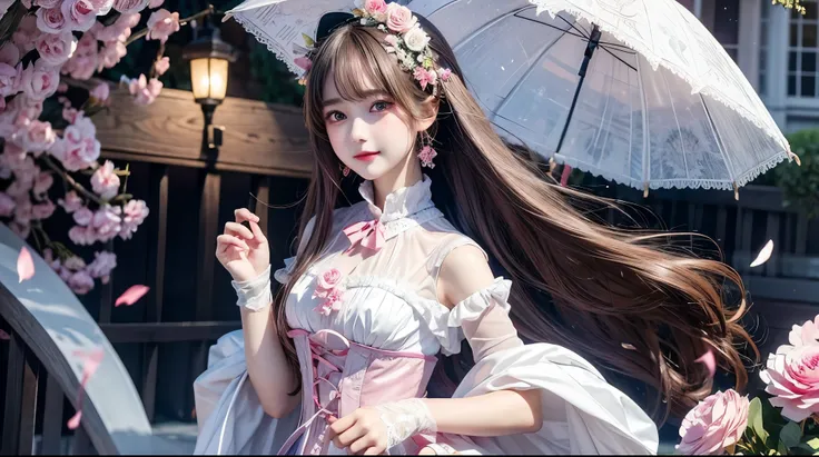 (masterpiece), (Best Quality),  Victorian Girl Illustrations 、Cute girl、anime、 1. **Low Fashion**:  Victorian fashion is characterized by dressy and elegant designs。Ruffles and lace、  Corset  、 Lets incorporate elements such as long dresses 。 2. **Hairstyl...