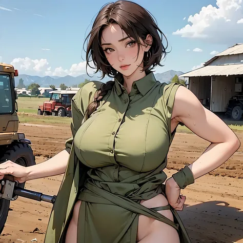 nsfw, anime screencap, 16k, perfect hands, perfect anatomy proportion body,  dynamic composition with a sense of speed and dynamism , wife, 40age, perfect beautiful delicate sexy face, perfect beautiful delicate eyes, brown hair, short bob hair, gigantic t...