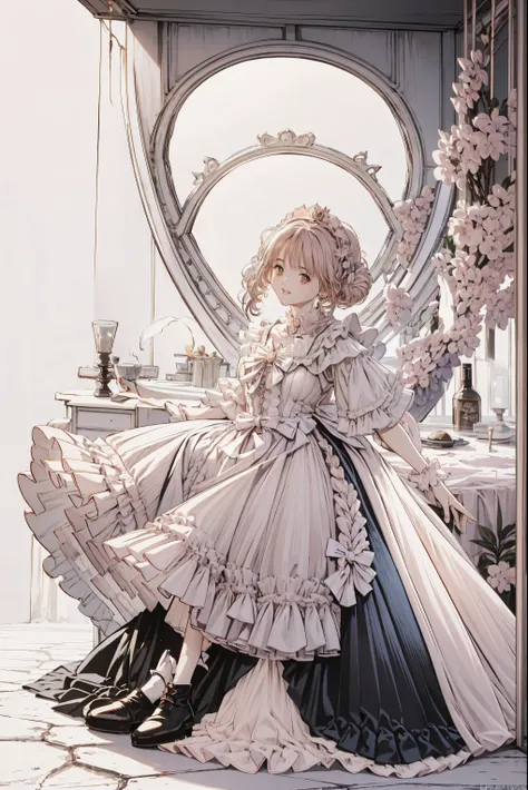 (Best Quality,4K, Hi-Res,masterpiece:1.2), several people having fun with each other while having very detailed ,Realistic:1.37,,(whole body, Shows Your Feet and Shoes: 1.2),、(( pink dress )), ultra-realistic photo of a girl in a stately light pink and ...