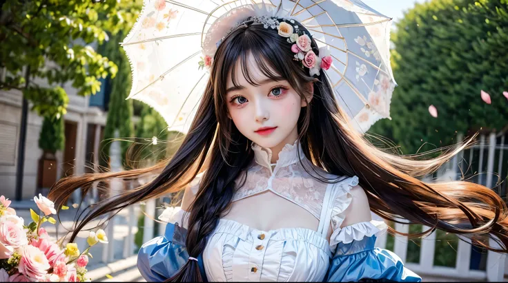 (masterpiece), (Best Quality),  Victorian Girl Illustrations 、Cute girl、anime、 1. **Low Fashion**:  Victorian fashion is characterized by dressy and elegant designs。Ruffles and lace、  Corset  、 Lets incorporate elements such as long dresses 。 2. **Hairstyl...