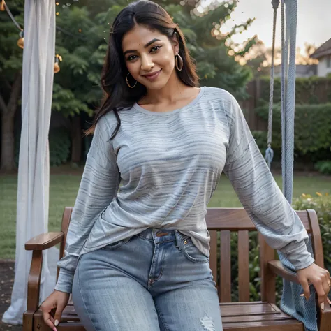 A 33 year old indian girl, Body Measurements  Bust 36 inches Waist 28 inches Dress Size 8 , Body Type Curvy and Proportional She has a balanced figure that reflects a healthy lifestyle and a love for fashion, Style she embraces a mix of contemporary and tr...