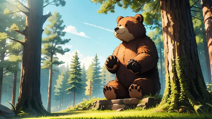 Forest Square　Nature　No buildings 　big cute bear