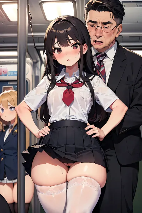 (SFW), ((photorealistic)), (masterpiece), (best quality:1.3), absurdness, [:intricate details1.3], SFW, realistic, masterpiece, (((VERY crowded subway train interior detailed scenario, VERY crowded subway train interior detailed background))), standing ins...