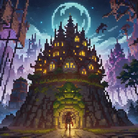 ((Goblins City : 1.5)), (masterpiece), ( is the best quality: 1.0), ( Ultra High Resolution : 1.0), Detailed illustrations, Detailed Scenery , vibrant colors goblins walking through the city, 8k, night, Moon Clouds , ((magic, beautiful , Trees: 1.4 )), (( ...