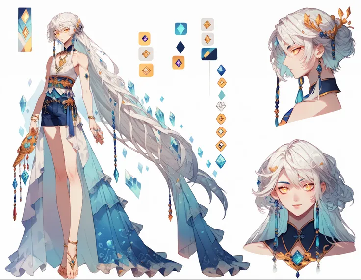 the model is a boy(( masterpiece, highest quality)),  character sheet,  turn around, vtuber-whole body, whole body, detailed fac...