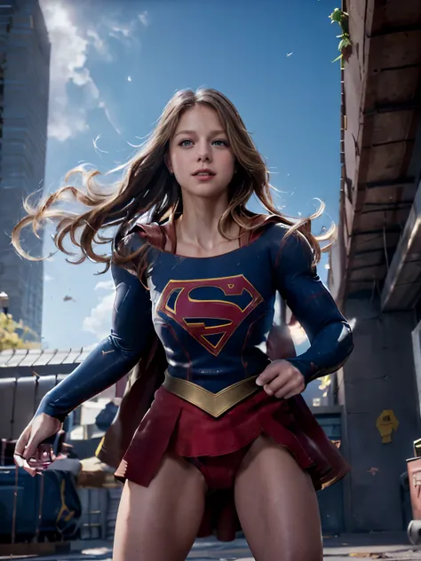 (masterpiece), best quality, expressive eyes, perfect face,((melissa benoist open thighs urination)),((supergirl open thighs urination),puffy nipples,((white wet bloody panties)),(partially visible vulva),torn costumes,(shoot from below),(wind from below),...