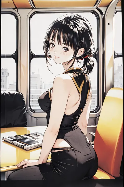 (8k、top-quality、masterpiece:1.2)、(Realistic、 ultra-detailed、 ultra high resolution、 1 girl, Beautiful Girl, beautiful and elaborate face , perfect body,(( black hair、 ponytails )),((Daytime)),narrow、( Slim Waist :1.3)、Beautiful detailed skin、 skin text...
