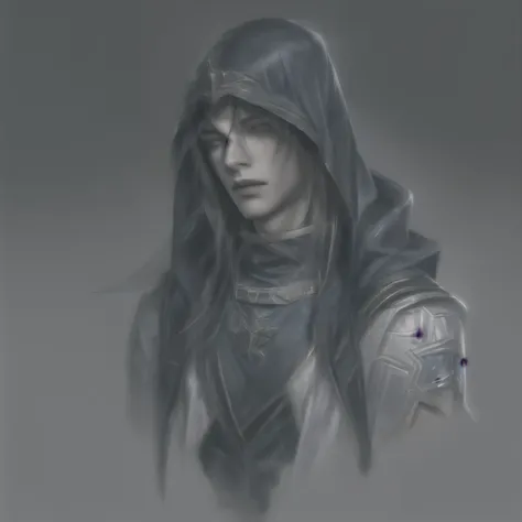 talon (league of legends), masterpiece, best quality, realistic, 1man, young male, quiet and charming young man, 20 years old, close his eyes, serious, closed mouth, extremely detailed face, cold, ((dark eyes)),straight layered bangs hair ((hair medium hai...