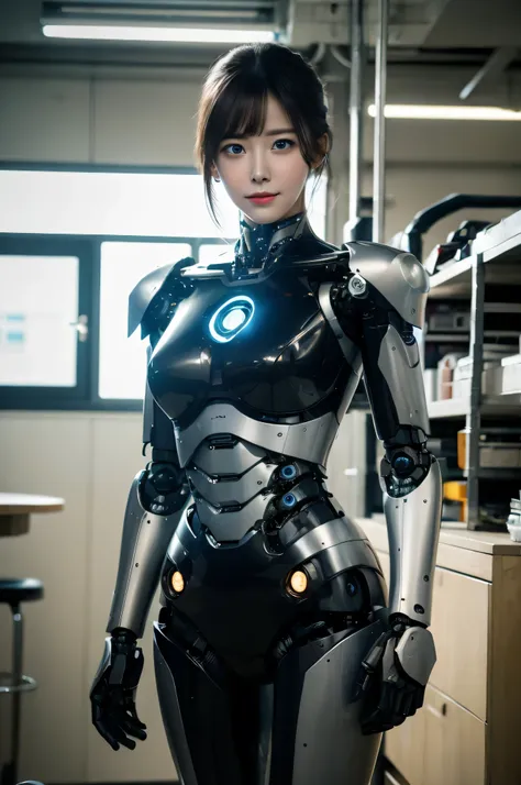 masterpiece, best quality, extremely detailed, japaese android girl,plump , control panels,android,droid,mechanical hand, robot ...