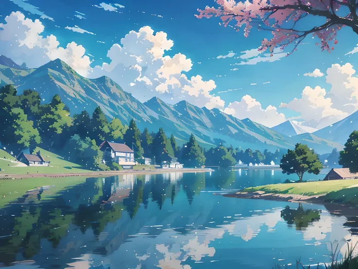  Anime lake landscape, Landscape artwork, Hermoso anime landscape, anime landscapes, , Silvano Sarrailh , Rural anime landscape , anime landscape, anime landscape concept art,  detailed landscape art , Anime beautiful peace scene, Studio Glibly Makoto Shin...