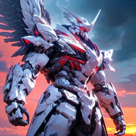 (Mecha:1.6), ((The white robot is making violent movements)), (( several people having fun with each other while having very detailed , Super detailed, best quality, masterpiece, 8k wallpaper, high definition , super precise illustration , using Unreal ...