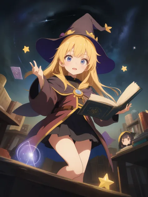  score_9,  score_8_up,  score_7_up,  score_6_up,  score_5_up,  score_4_up,Anime BREAK，nsfw，  best quality，masterpiece，(  detailed background :1.2)，  Fisheye Lens  ， Double Tail ， cute anime style hagrid wearing a wizard hat ，young little witch ， Anime Cute Art Style，Marisa Kirisame， young little witch girl,  Anime Characters  , as an  Anime Characters  , Has magical powers, Young Wizard,  otherworldly, I have a magic book， and I look up at the stars，