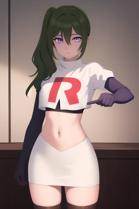 (masterpiece), best quality, high resolution, extremely detailed, detailed background, perfect lighting,ubel, medium hair, hair between eyes, green hair, side ponytail, (purple eyes:1.1), joyful eyes, cute pose, BREAK indoors, hot springs, BREAK looking at...