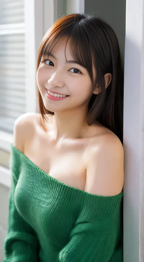 masterpiece,best quality,(Japanese girl),((Beautiful girl)),cleavage,(off shoulder:1.2),(perfect body beauty:1.2),(shy smile),From slightly above