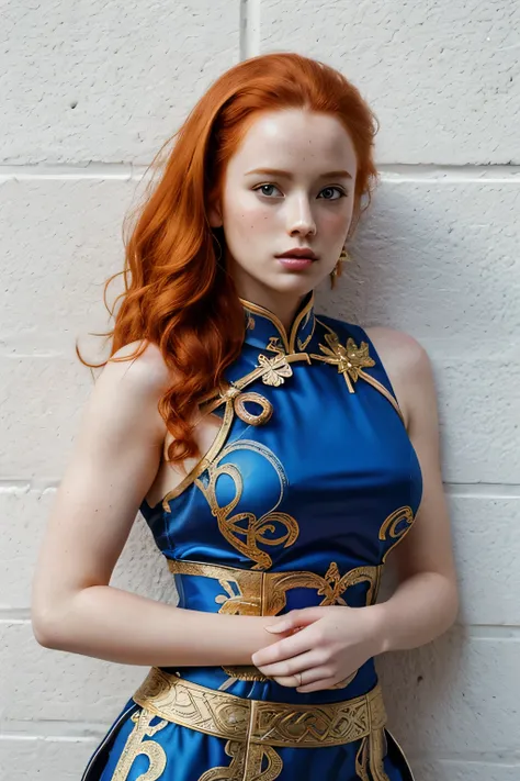 1girl in, age21, Madelaine Petsch, photo of perfect woman, 53", Solo, Aesthetic artwork, (irish  redhead, wavy ginger hair, shoulder length ginger hair:1.25), (some small freckles, pale skin, small breasts, B-cup, runners body, very thin waist, skinny, pet...