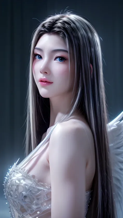 ( White Wings ,Angel:1.2),( White feathers falling on the background :1.1)， （（masterpiece））， （ detailed：1.4）， actual 、 Beautiful female images， high resolution（ high dynamic range ）， ray tracing，Nvidia，Super Resolution，PBR Textures，Post-processing， anisotr...