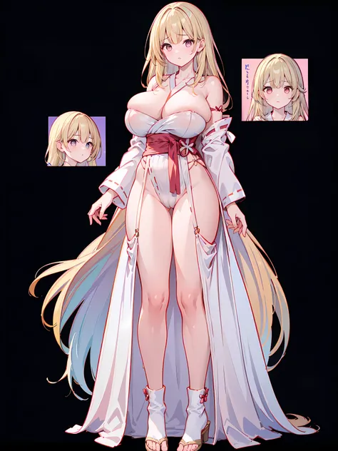 High quality, Ultra detailed, best quality, insanely detailed, masterpiece, beautiful illustrations, highest quality, pretty girl, ((very cute)), ((lovely)), ((sweet body)), 1girl, standing, pastel colour, (blonde, huge breasts:1.3), curvy, (concept art, o...