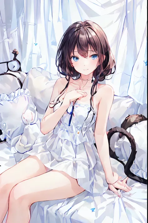  please redeem ， every detail of a beautiful face，cute， dark brown eyes，(背の低いcute女の子，Young student，Young and delicate girl）,（masterpiece， please redeem )， black hair， sleepy look after intercourse，Checkered black skirt， brown hair， shortcut ，messy hair ，  ...