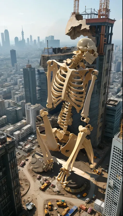  a complete human skeletal specimen 。 The bones have a natural yellowish color 、 the joints and overall arrangement are maintained anatomically accurate。  The skeleton is in a sitting position 、Legs slightly open 。