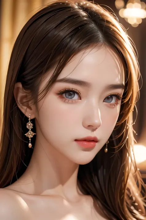Super premium graphics，8K HD CG works，high quality graphics，High-definition and exquisite CG works，Ultra-fine details：1.1，Realistic photo effects，Interior lighting effects：1.5，natural soft light：1.5,（Virtual light effects：1.8），shining dress，black hair, bro...