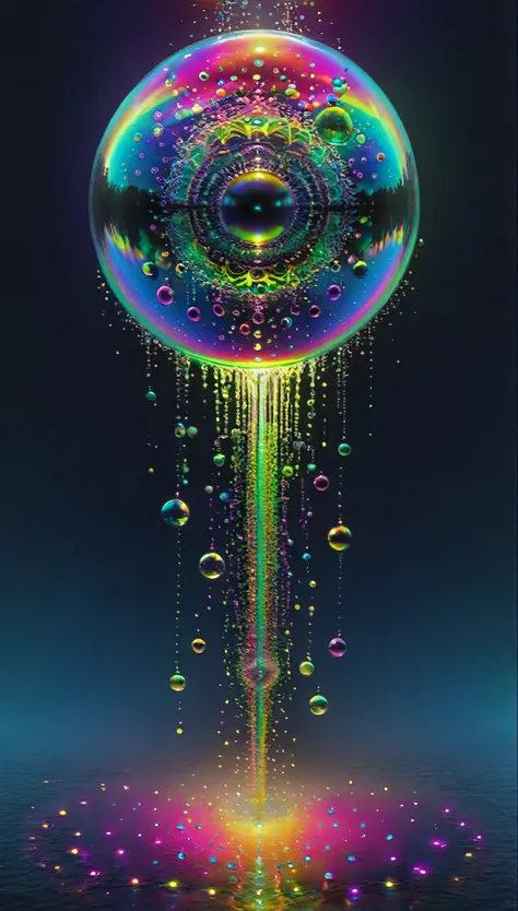 Within a black abyss Intense bright, colorful, perfectly symmetrical glass globes criss crossed back and forth with different colors of laser lights covering the circumstances of the globes and contrasting the glowing light of acidzlime within the glass. S...