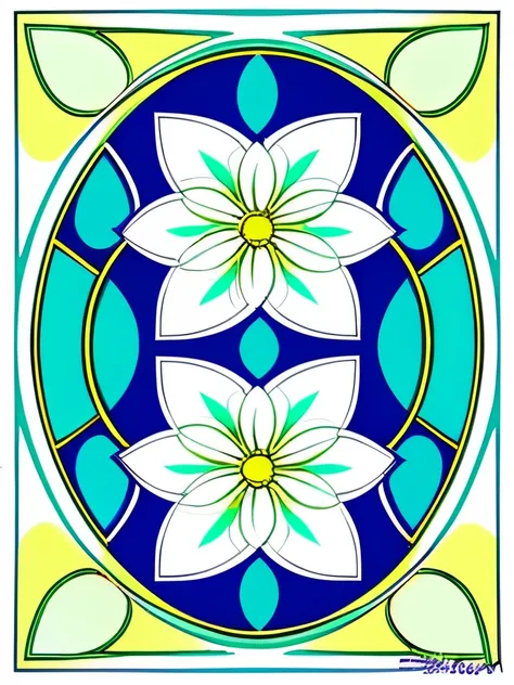 painting of three white flowers with blue centers on a green background, a digital painting by Zelma Blakely, trending on cg society, art nouveau, glowing hue of teal, soothing colors, greenish blue tones, teal aesthetic, blue flowers, turquoise, blue - pe...