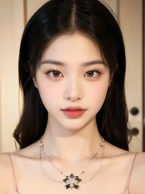 1girl,  (8k, best quality, masterpiece), (realistic, photo-realistic:1.37), ultra-detailed, Medium length, Natural and beautiful hair, uniform hair color, The background is simple and clean, korean girl, beautiful girl, detailed teeth, detailed eyes, natur...