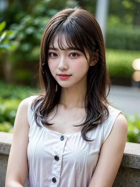 (8k,  RAW Photos,  best quality, masterpiece,  very detailed :1.2) (Realistic, photo-Realistic:1.4)  sharp concentration,  Blurry Background ,  Movie-like , Soft light (the above:1.2) BREAK so cute ,  1 Japanese idol, 20 years old , very detailed  brown pe...