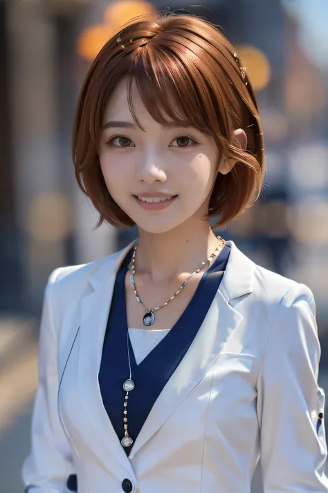 ( Holiday Downtown : 1.5)、(An 18-year-old woman with a small face and a nice smile : 1.5)、( best quality: 1.4)、(Super detailed)、( very detailed )CG unified 16k）、 perfect figure and female beauty ：1.4、 brightly colored beauty ：1.2、 very detailed な、 High qua...