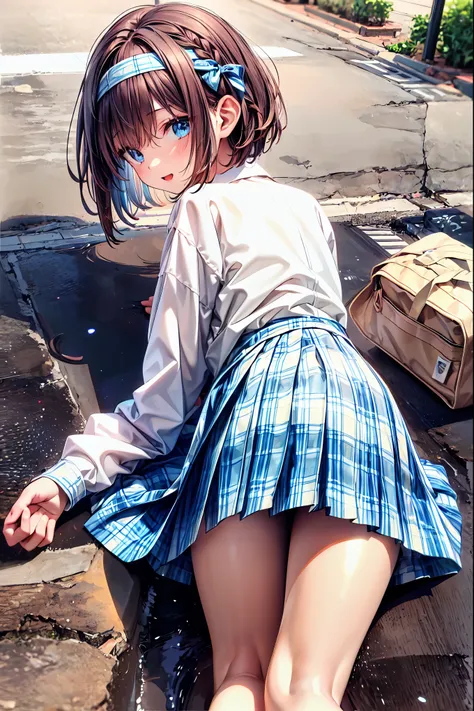 The body is eight times longer than the head, ( High Definition CG Unity 8k ), ( best quality)，( very detailed)，(  ultra high resolution),  black hair,   posing looking back during shooting , Anime 2D Rendering,  realistic young anime high school girl, (( ...