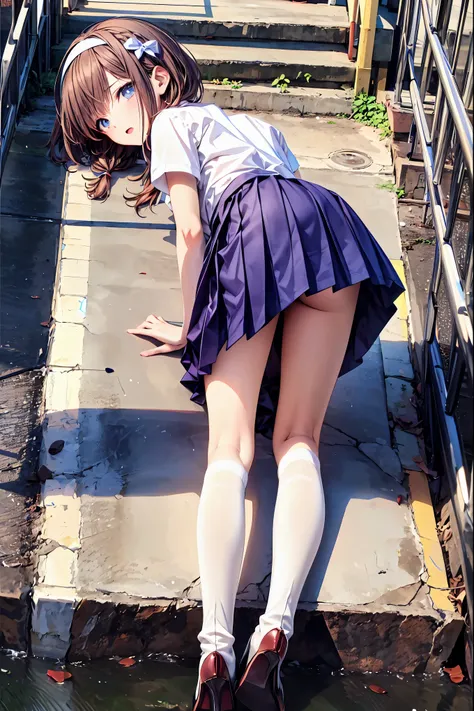 The body is eight times longer than the head, ( High Definition CG Unity 8k ), ( best quality)，( very detailed)，(  ultra high resolution),  black hair,   posing looking back during shooting , Anime 2D Rendering,  realistic young anime high school girl, (( ...